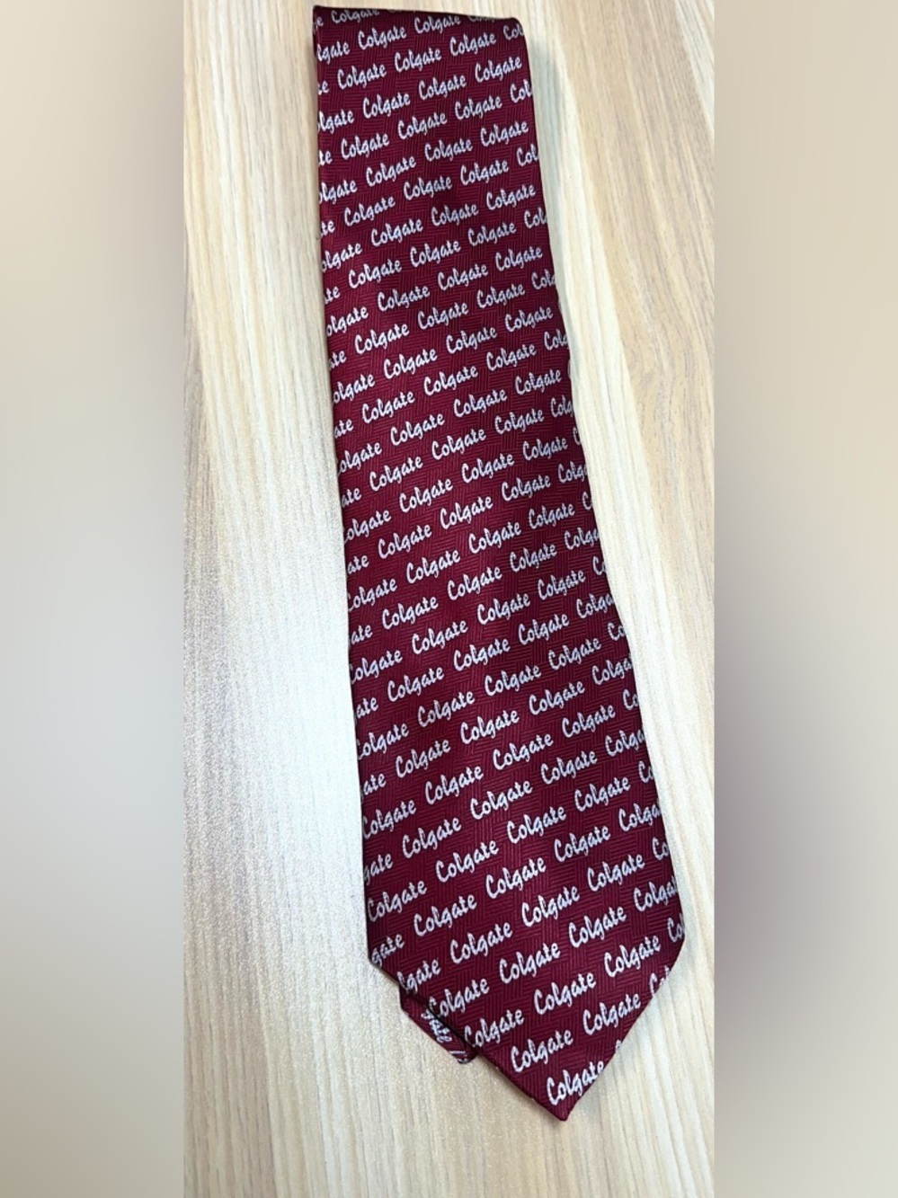 Colgate College Logo Pattern Burgundy Silk Tie college classics